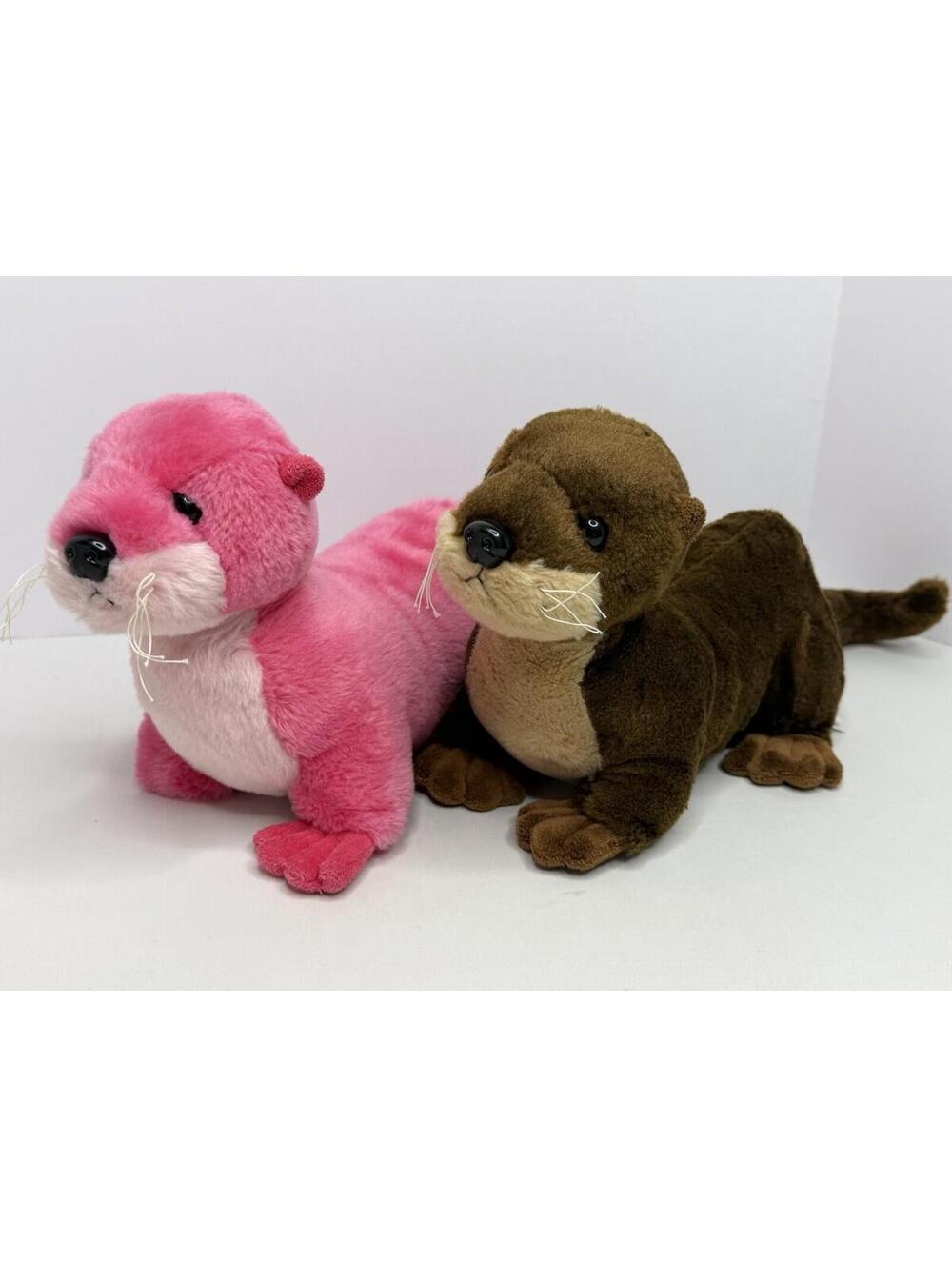 Aurora World Destination Nation River Otters 14" Brown & Pink Stuffed Plush P103